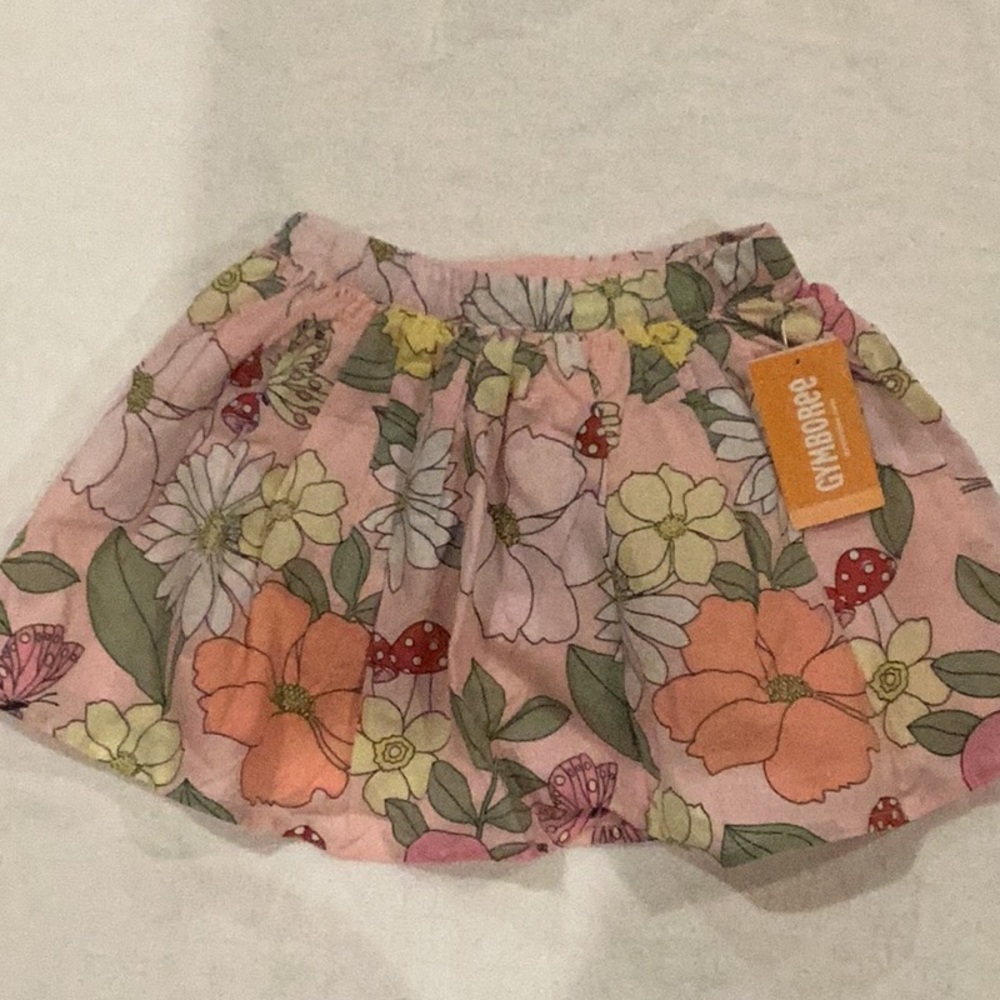 Floral Skirt with Pink and Orange Flowers